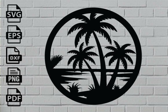 Download Beach Sunset Laser Cut File Home Decor - Sunset laser cut Collection
