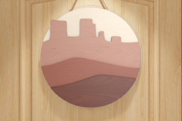 Download Desert Sunset Laser Cut Door Sign SVG - Sunset laser cut Collection