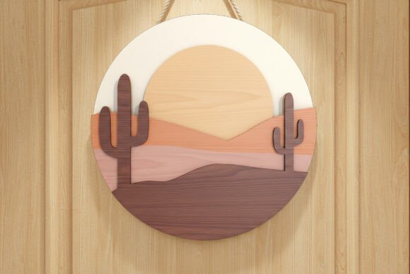 Download Desert Sunset Laser Cut Door Sign SVG - Sunset laser cut Collection