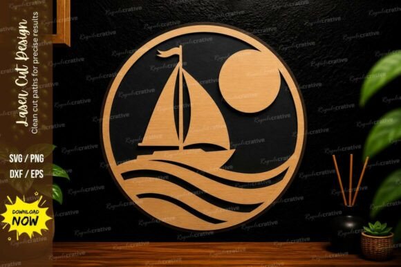 Download Sailboat Sunset Laser Cut Svg Design - Sunset laser cut Collection