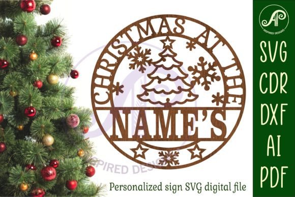 Download Christmas at the Tree Name Sign Svg - Tree name sign Collection
