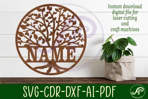 Download Tree Name Sign Svg Laser Cut Template - Tree name sign Collection