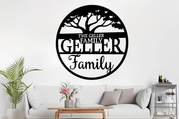 Download Family Wall Name Sign with Tree SVG Wall - Premium Resources
