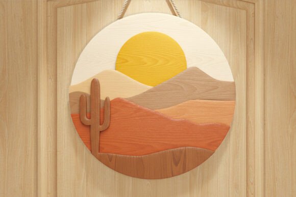 Download Desert Sunset Laser Cut Door Sign SVG - Sunset laser cut Collection