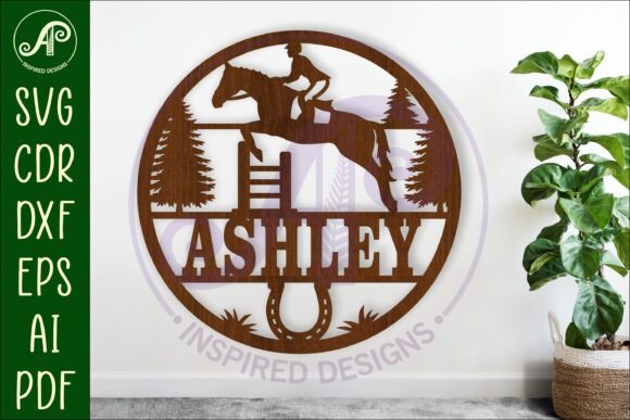 Download Horse Jumping Name Wall Art Sign, SVG - Premium Resources