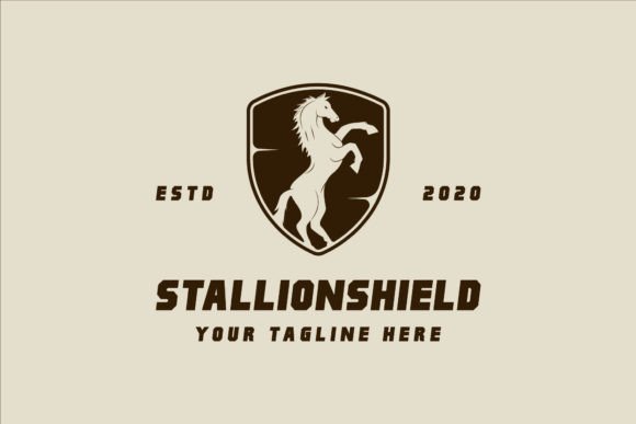 Download Horse Jumping on Shield Emblem Logo - Premium Bundle