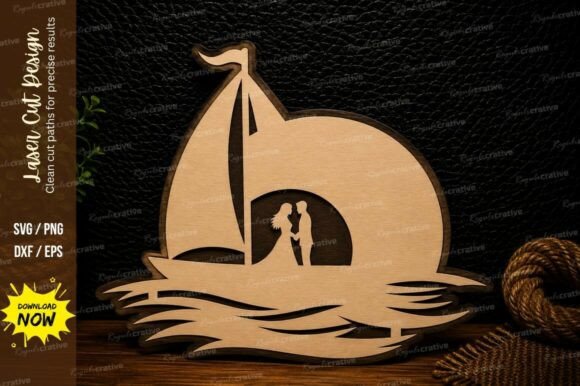 Download Romantic Sailboat Sunset Laser Cut Svg - Sunset laser cut Collection