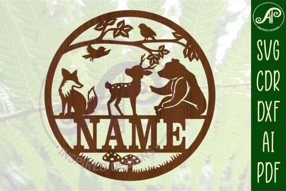 Download Woodland Animal Name Sign SVG File - Woodland animal name sign Collection