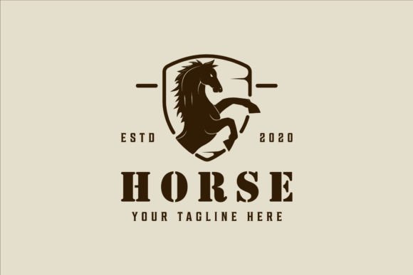 Download Horse Jumping on Shield Emblem Logo - Premium Bundle