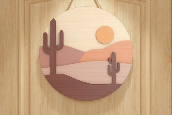 Download Desert Sunset Laser Cut Door Sign SVG - Sunset laser cut Collection
